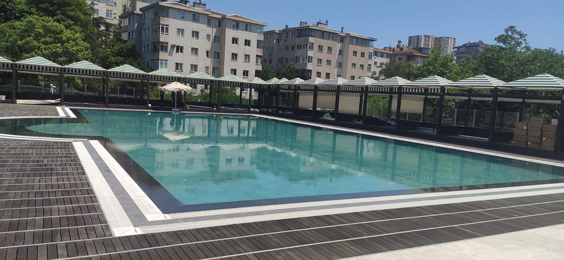 Clubsporium Akatlar Giriş Lobby Karşılama ve Açık Havuz Yapım İşi